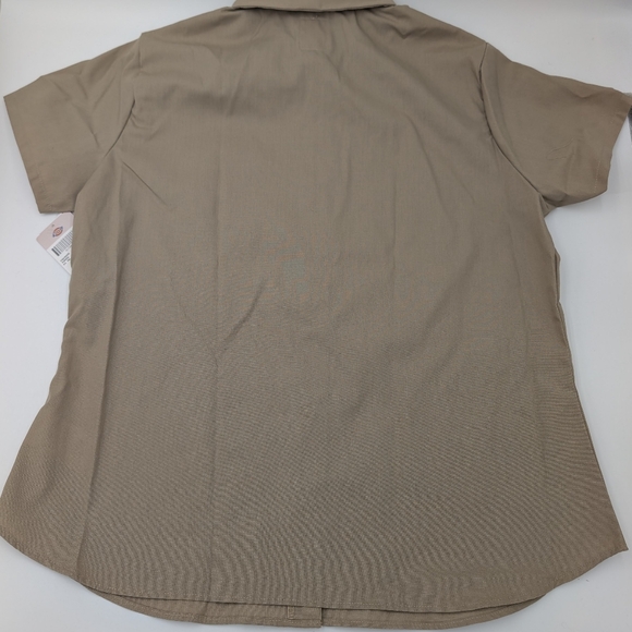 Dickies  Work Shirt Original Fit Women Khaki XL Short Sleeve Button Up - Picture 2 of 3